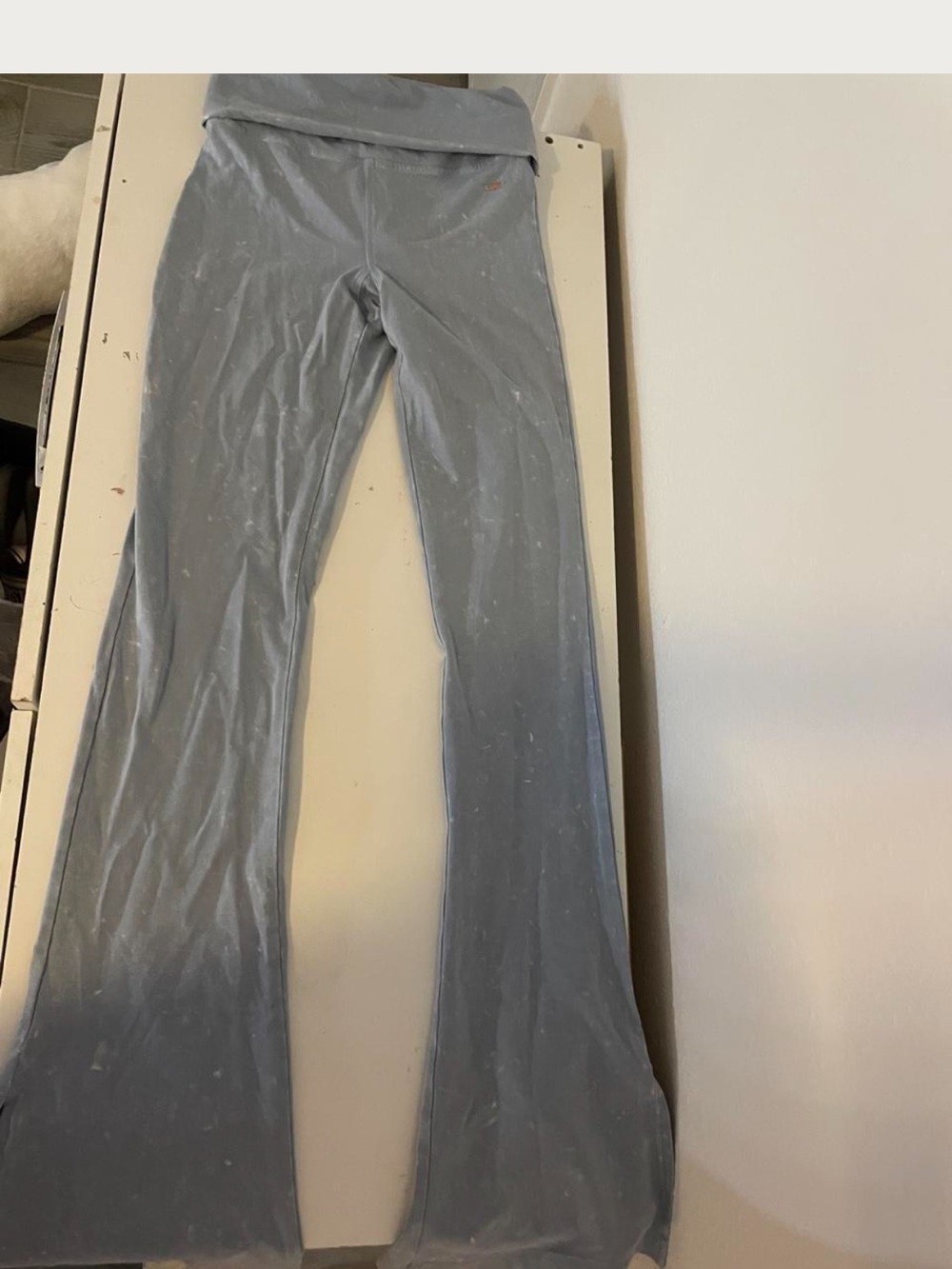 PINK Victoria's Secret Light Blue Fold-Over Waist Leggings